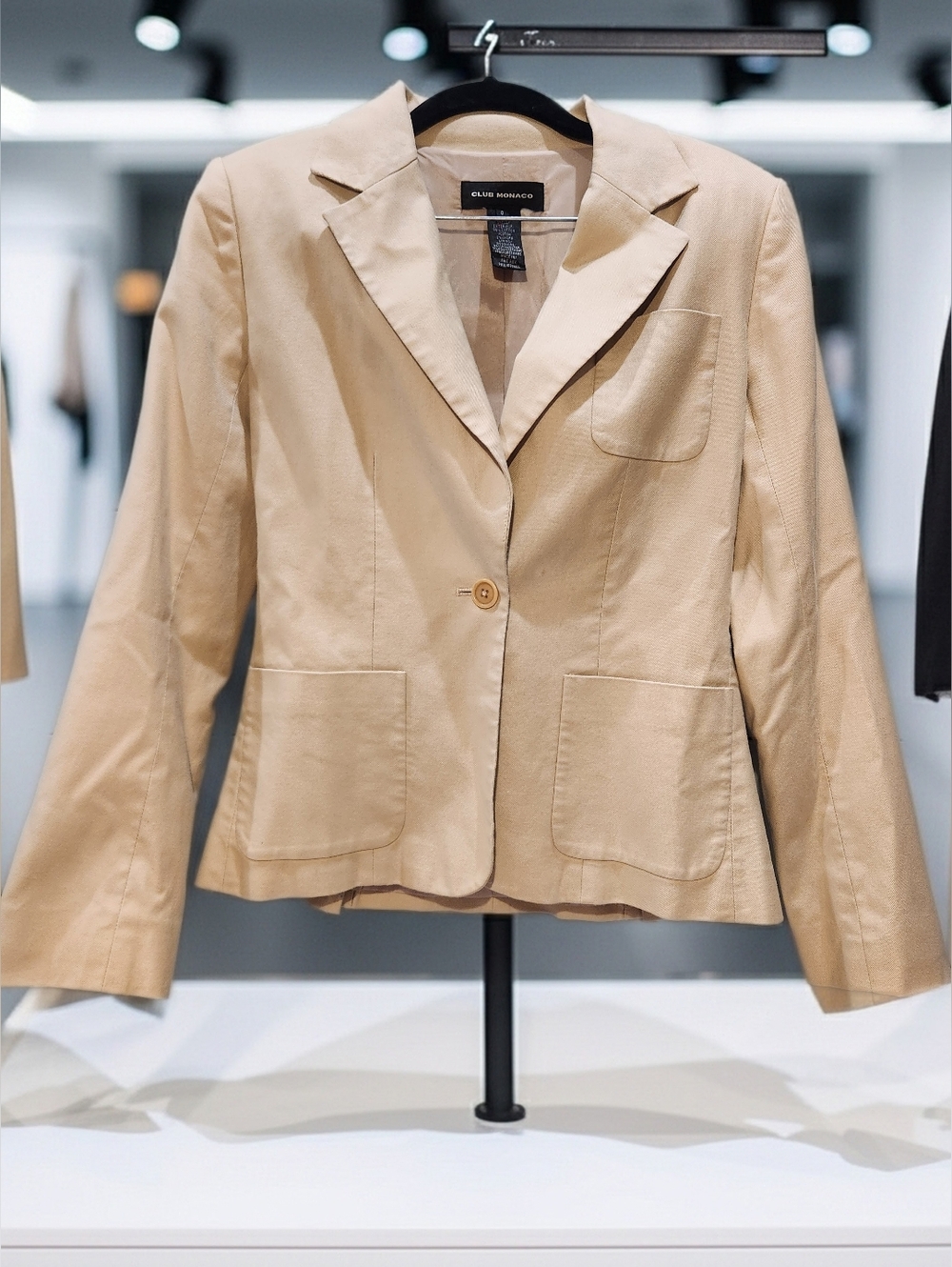 Club Monaco 100% Cotton Single Button Blazer